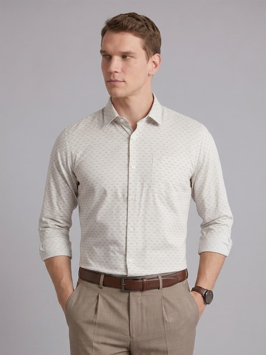 Blackberrys Printed Pure Cotton Formal Shirt