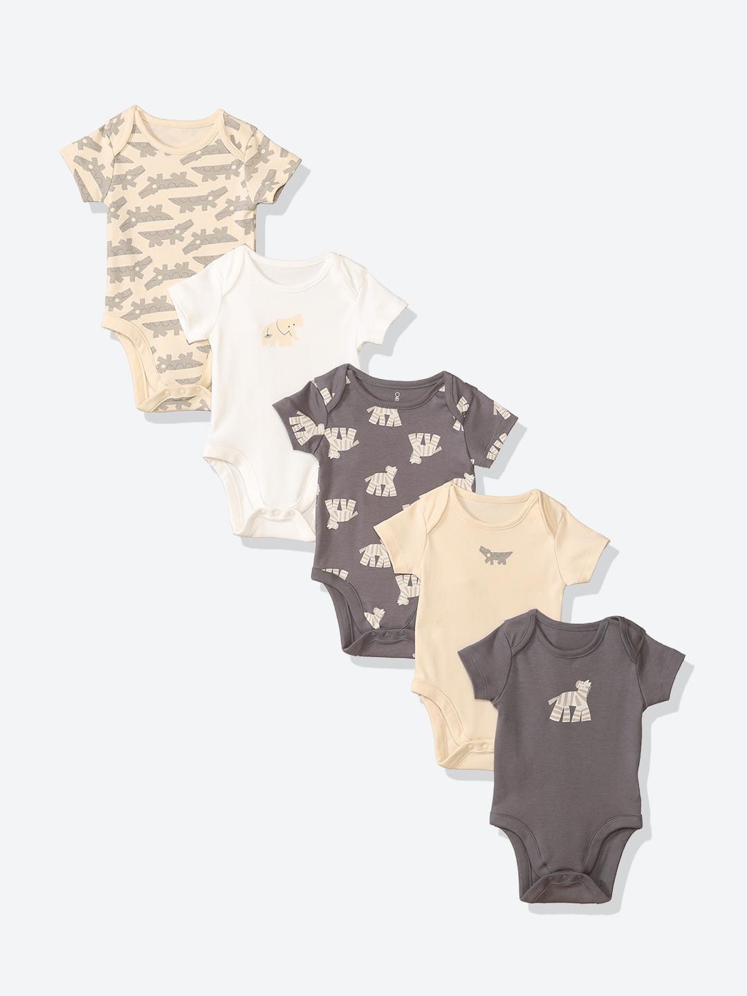 Mothercare Boys Pack of 5 Printed Short Sleeve Bodysuits