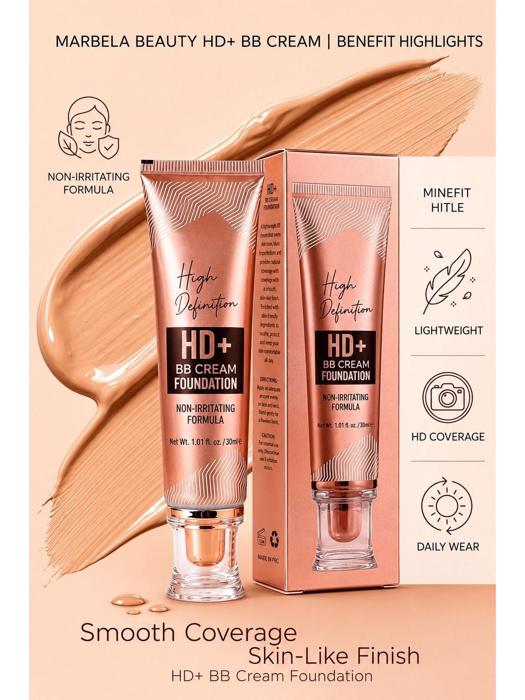 PHIZLLER HD+ BB Cream Foundation - 30 ml - Ivory