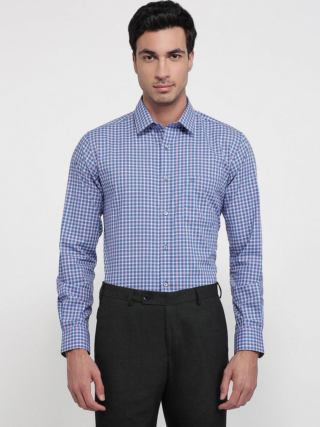 Raymond Men Slim Fit Gingham Checks Checked Casual Shirt