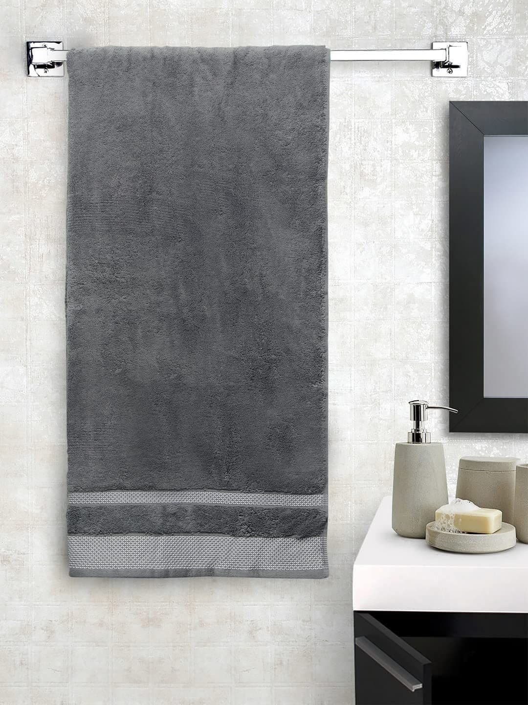 SPACES Brown Cotton 600 GSM Breathable Bath Towel