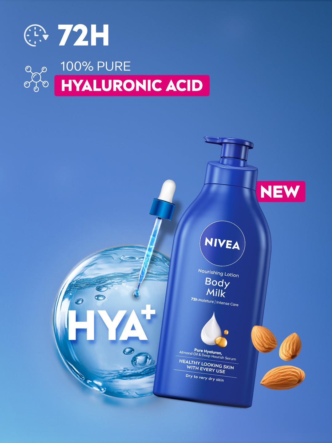 Nivea Body Milk Body Lotion with Pure Hyaluron & 72H Moisturization for Dry Skin - 600 ml