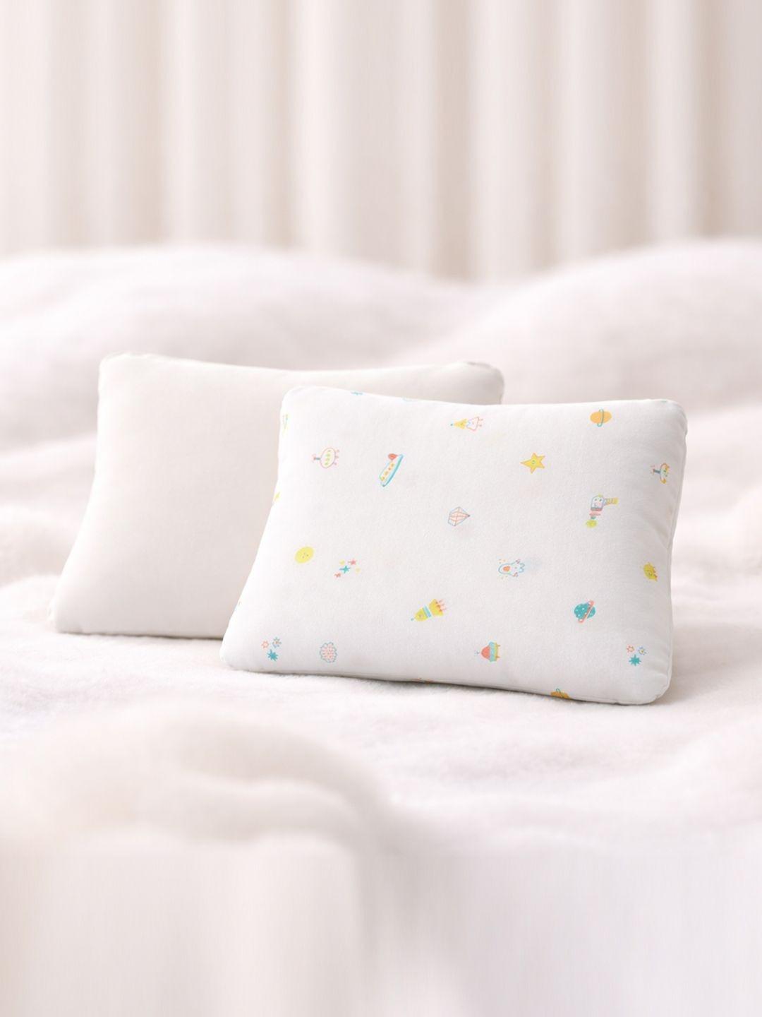Portico White 1 Pillow & 1 Pillow Cover Fibre Cotton Lightweight Baby Pillow