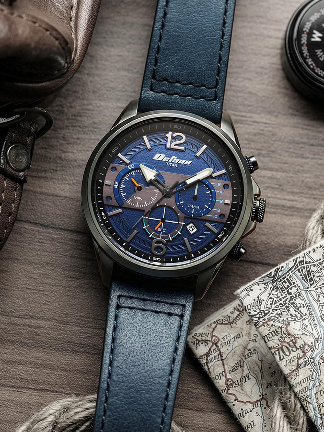 Titan Men Octane Cred Analog with Blue Dial Watch - 90238KL02