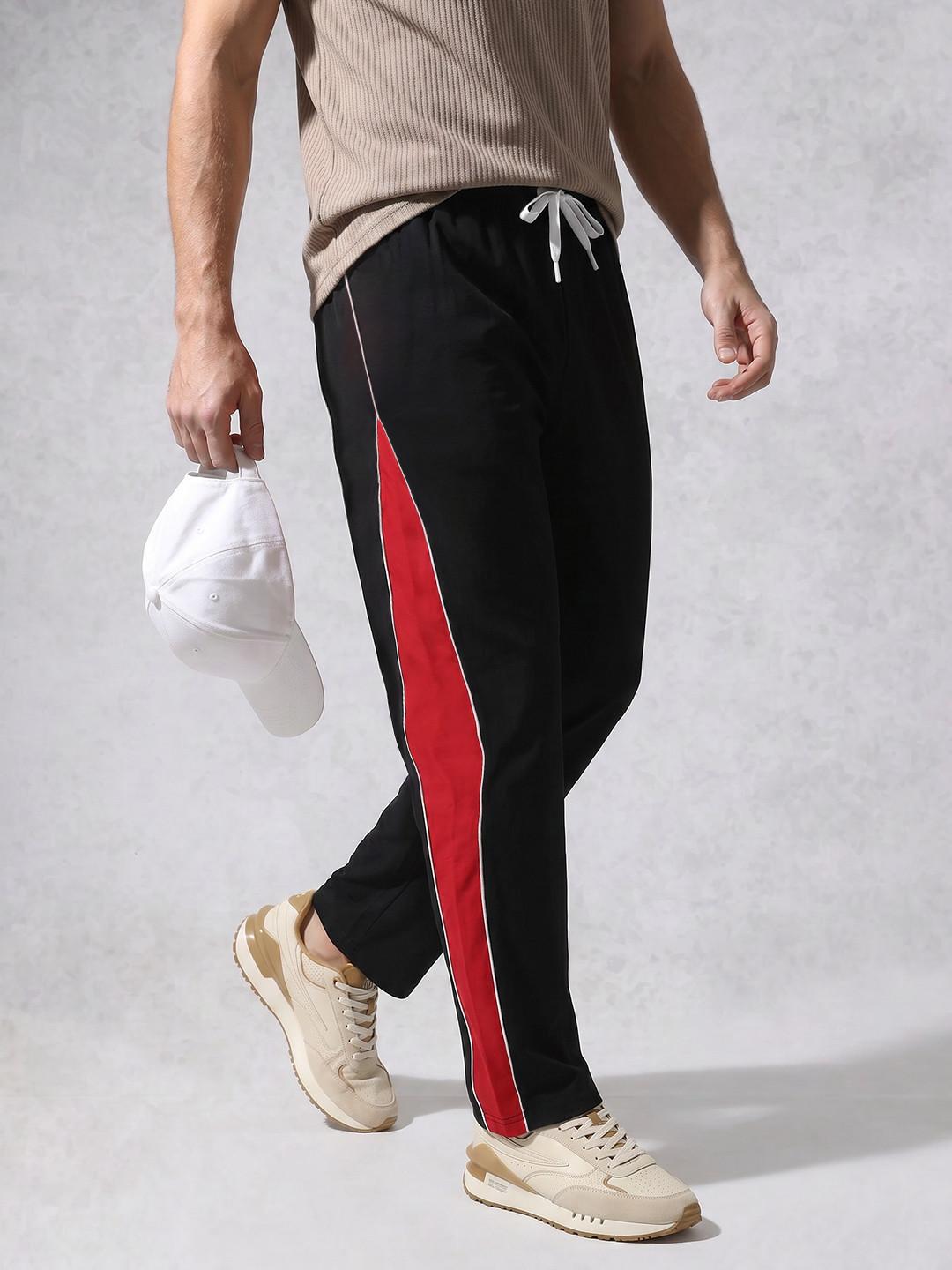 WROGN Men Regular Fit Colourblocked Training Track Pants