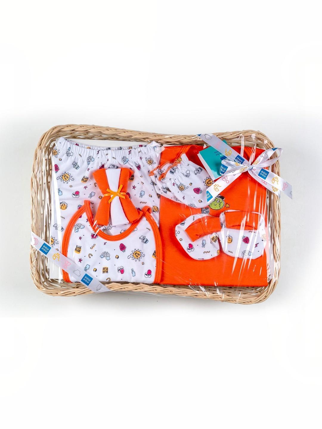 MeeMee Infants 8-Pcs Printed Cotton Baby Apparel Gift Set