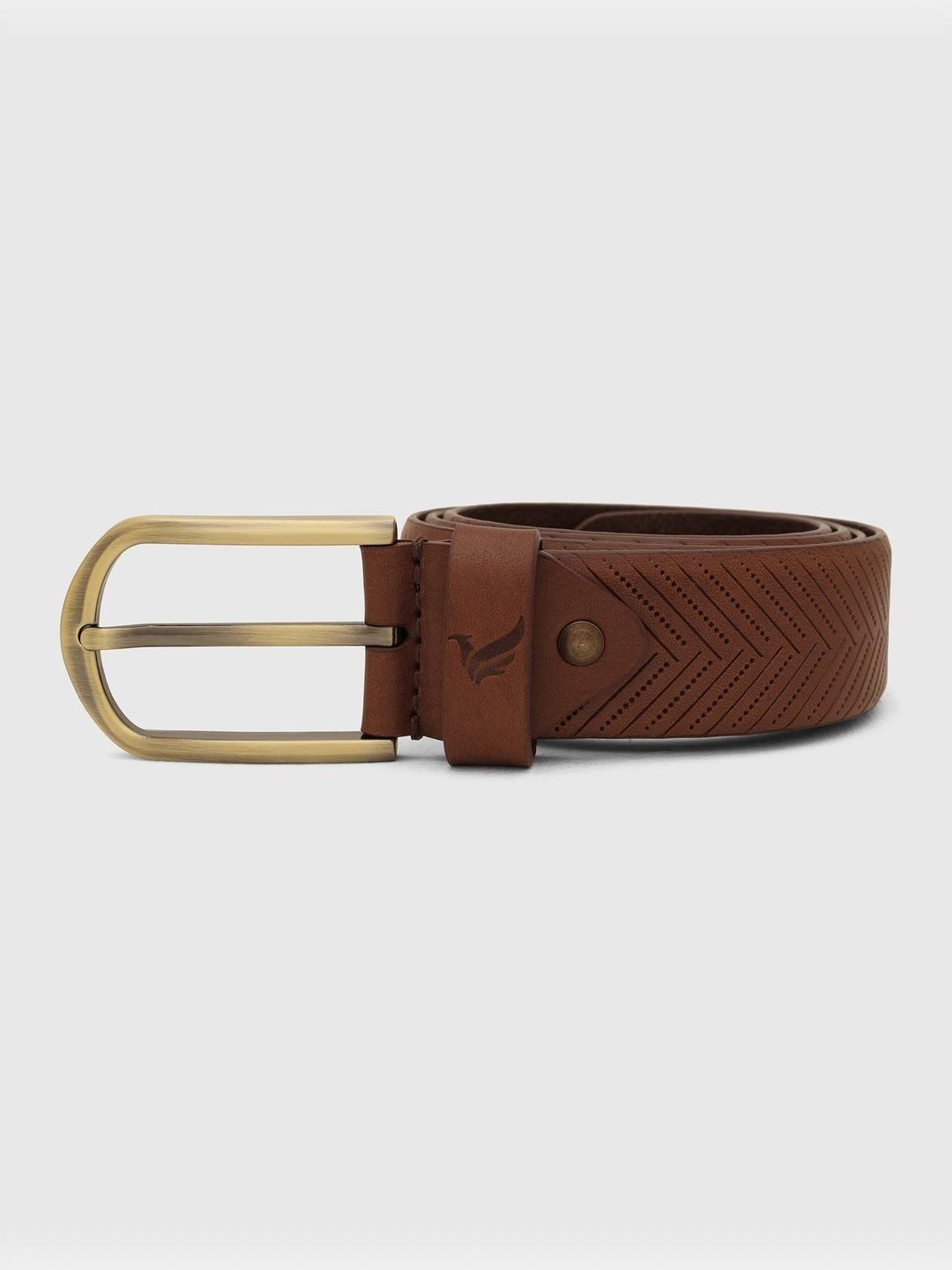 Blackberrys Men Textured Leather Belt