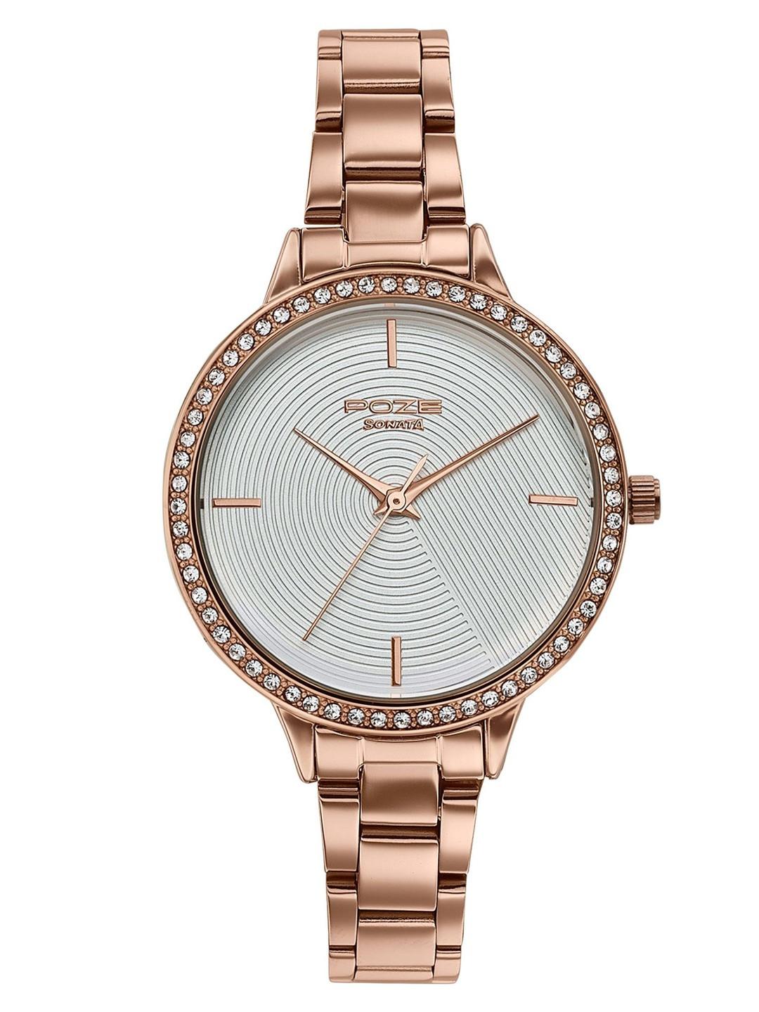 Sonata Women Poze 9 Quartz Analog Silver Dial Watch - SP80187WM01W