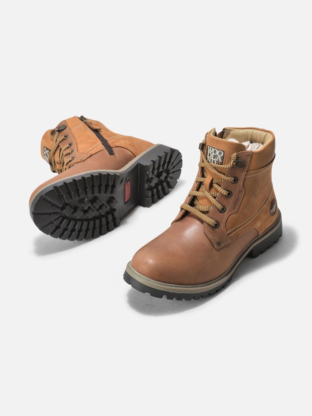 Woodland Men Round Toe Lace-Ups Regular Boots