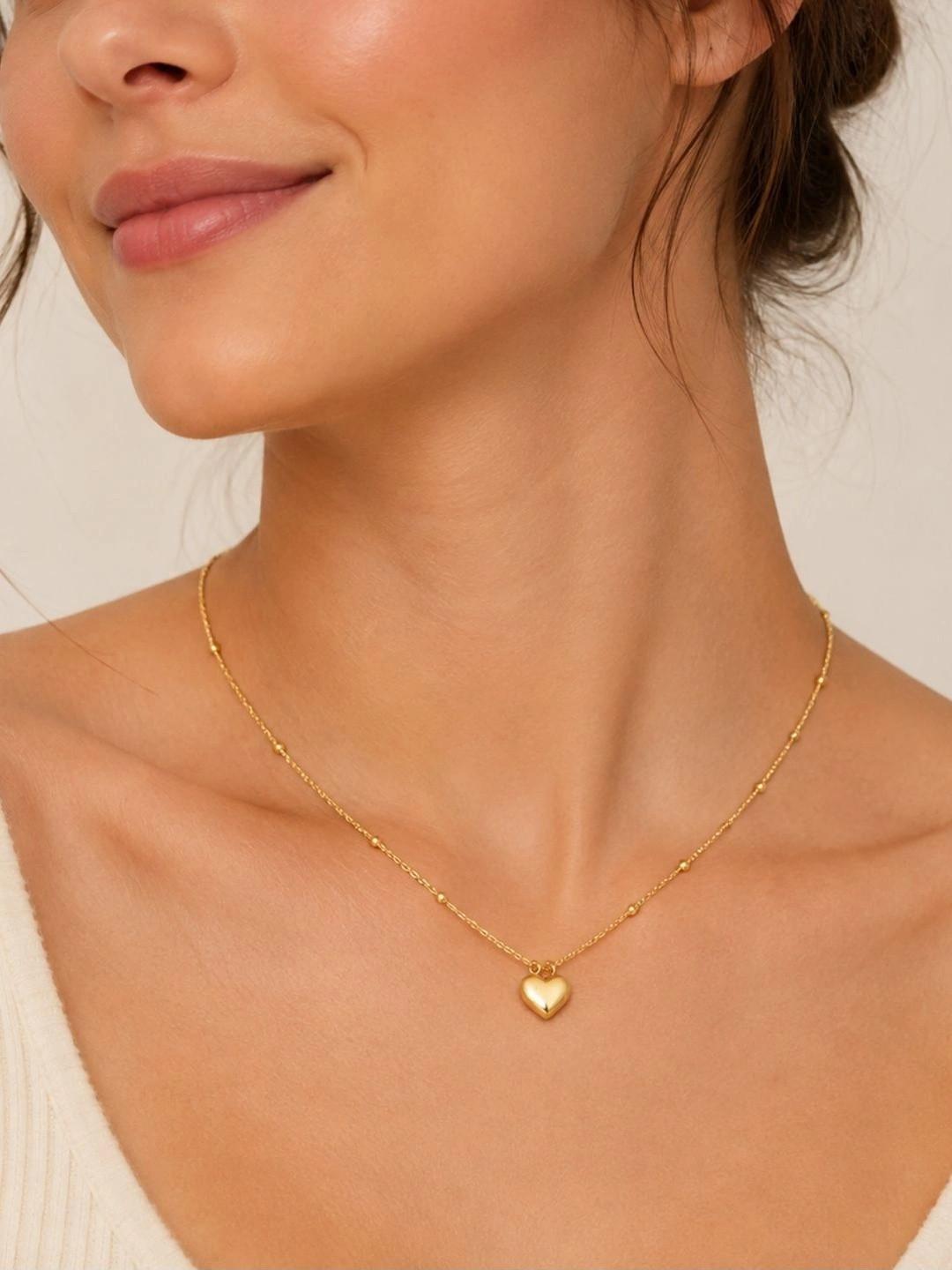 URVAA Heart Gold-Plated Necklace