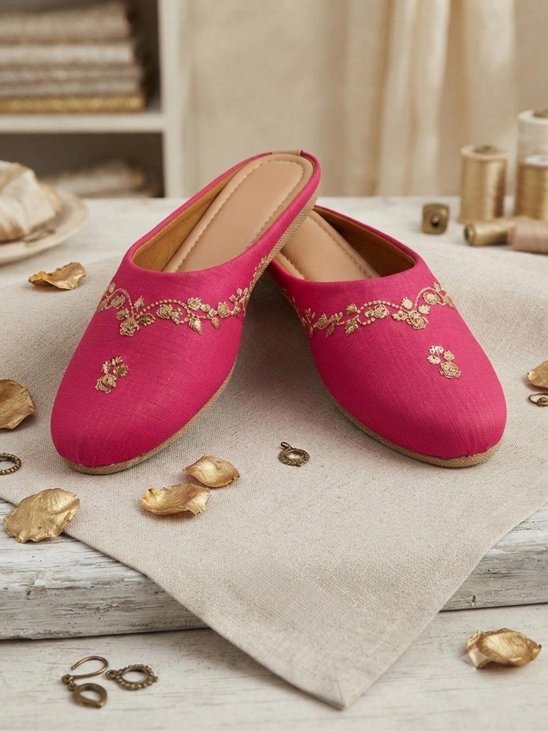 Anouk Women Embellished Ethnic Mules with Embroidered Flats