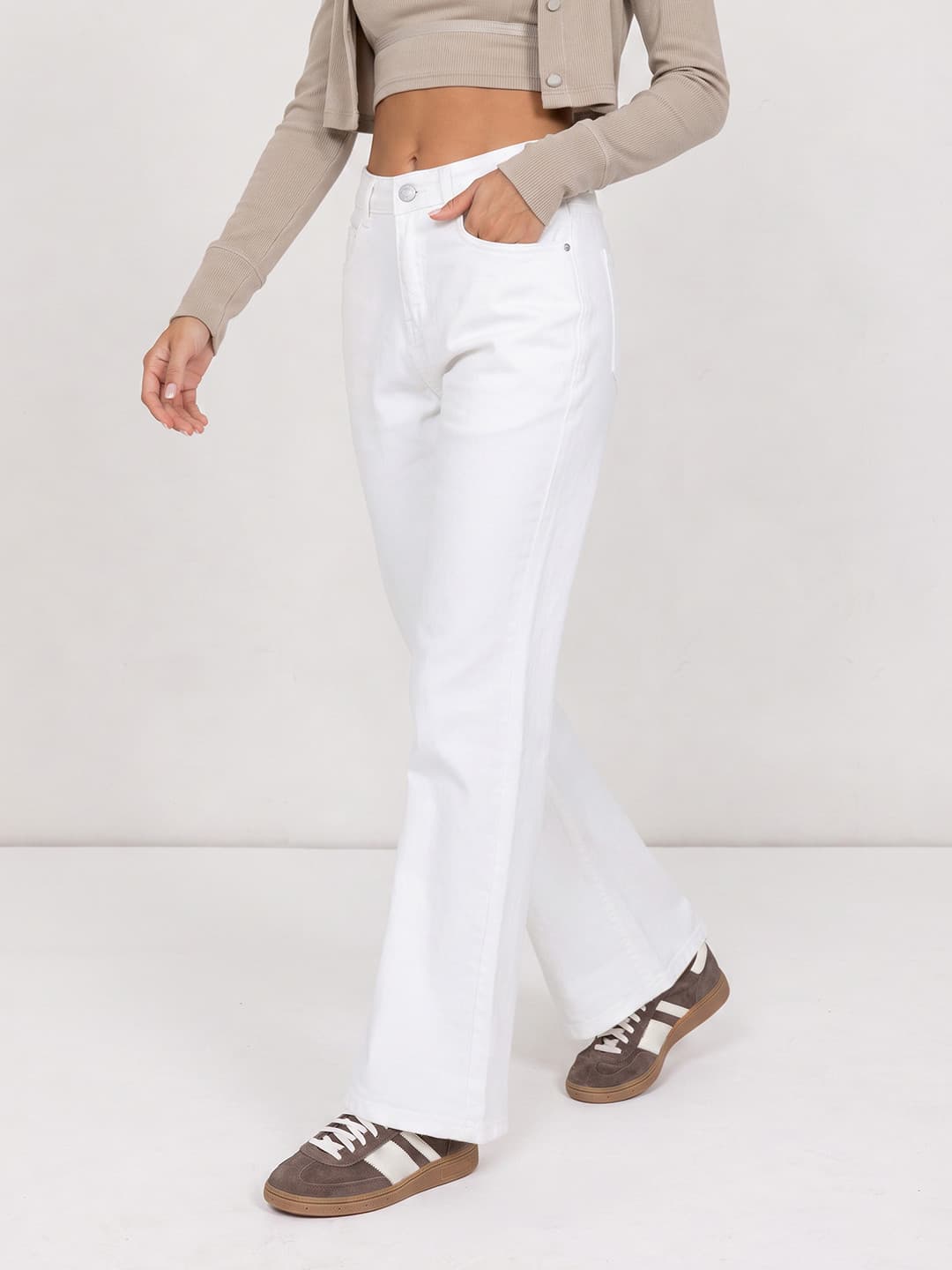 The Roadster Life Co. Women Coloured Wide Leg Stretchable Jeans