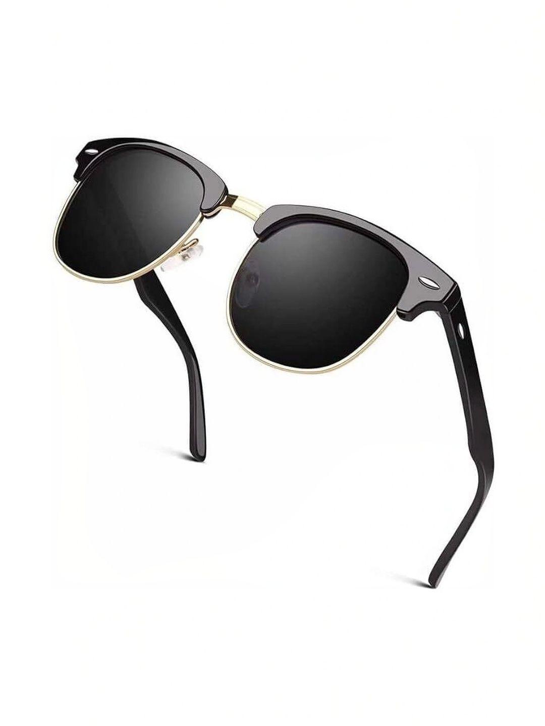 Roadster Men Black Lens & Black Browline Sunglasses with