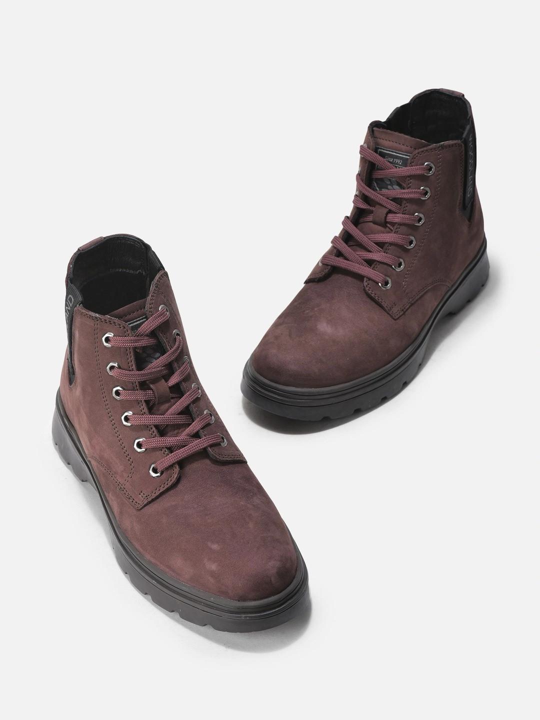 Woodland Men Round Toe Lace-Ups Regular Boots