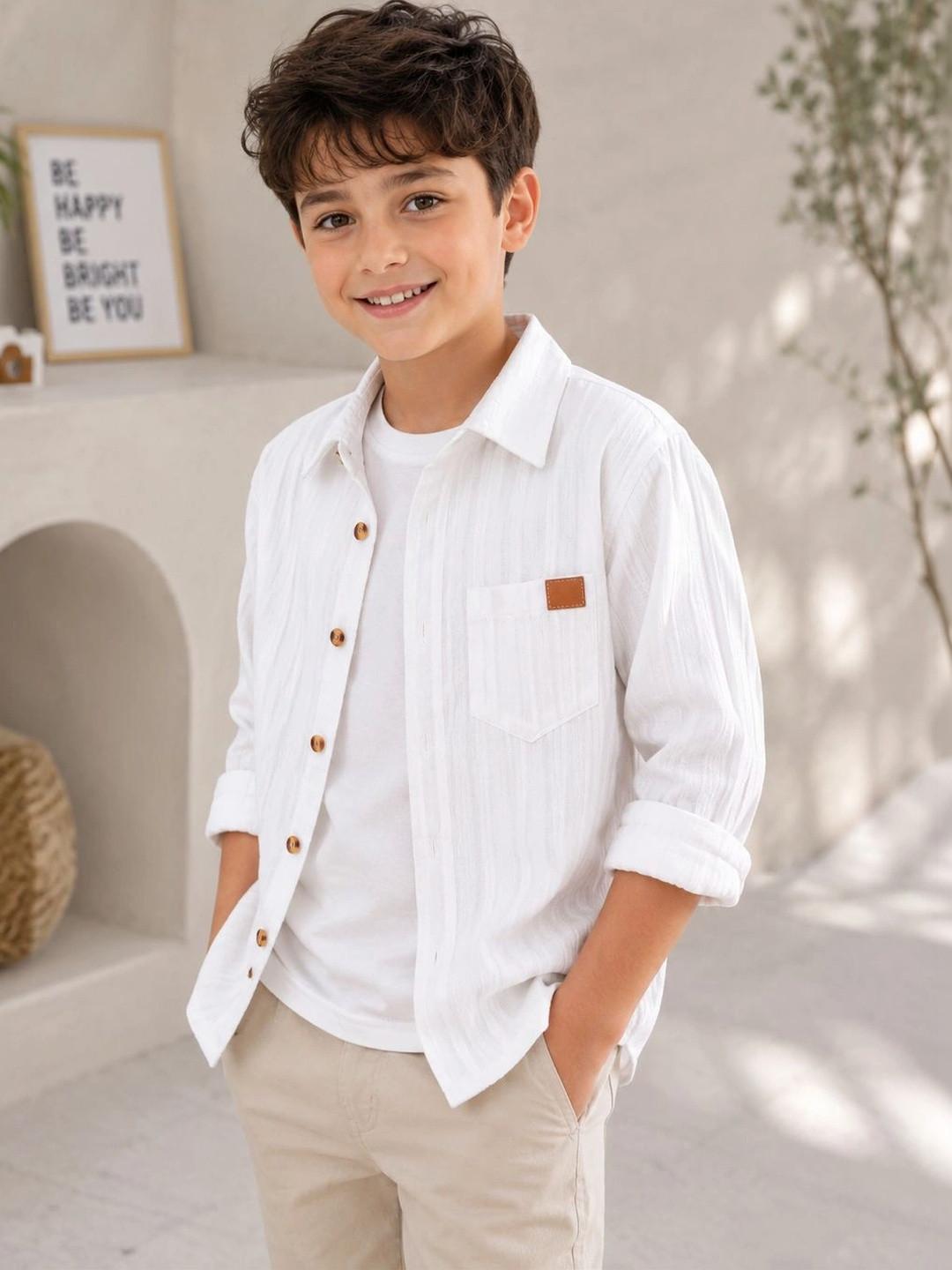 LA3MINE Boys Relaxed Casual Shirt