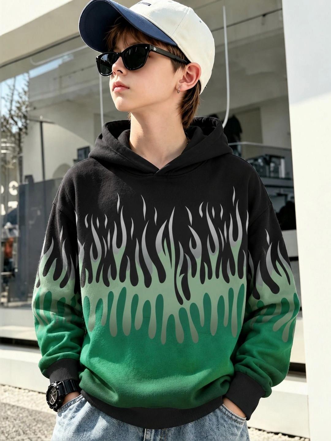 HELLCAT Boys Printed Hooded Pullover Sweatshirt