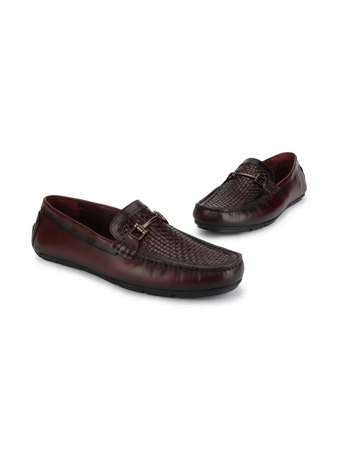 Woods Men Leather Round Toe Slip-On Formal Loafers Shoes
