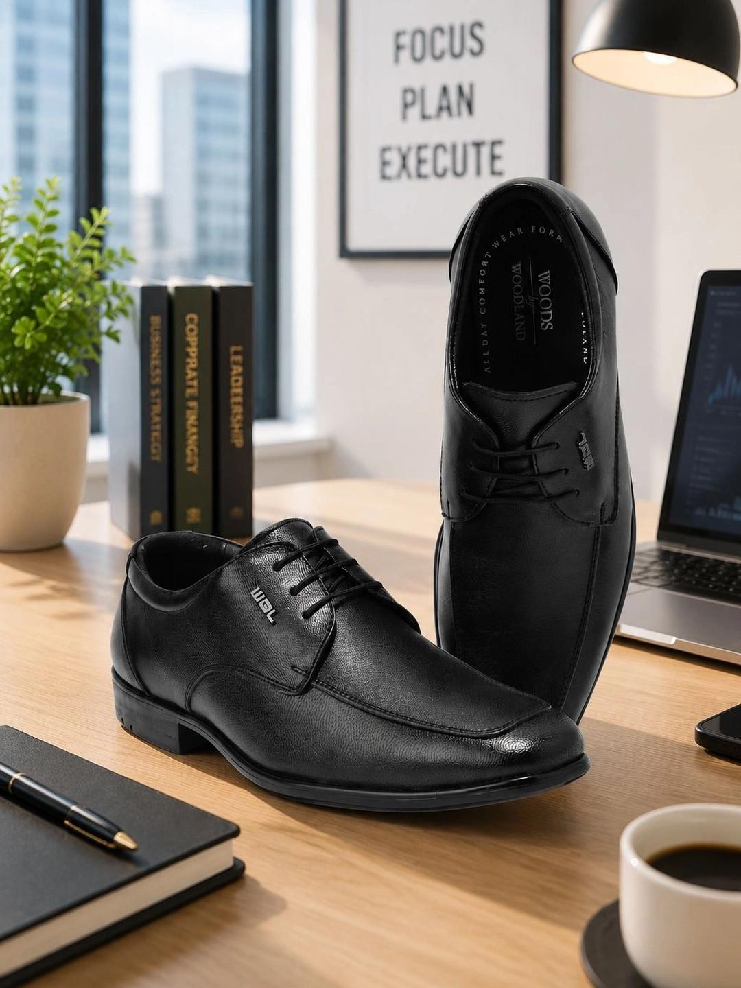 Woodland Men Square Toe Lace-Ups Formal Derbys Shoes