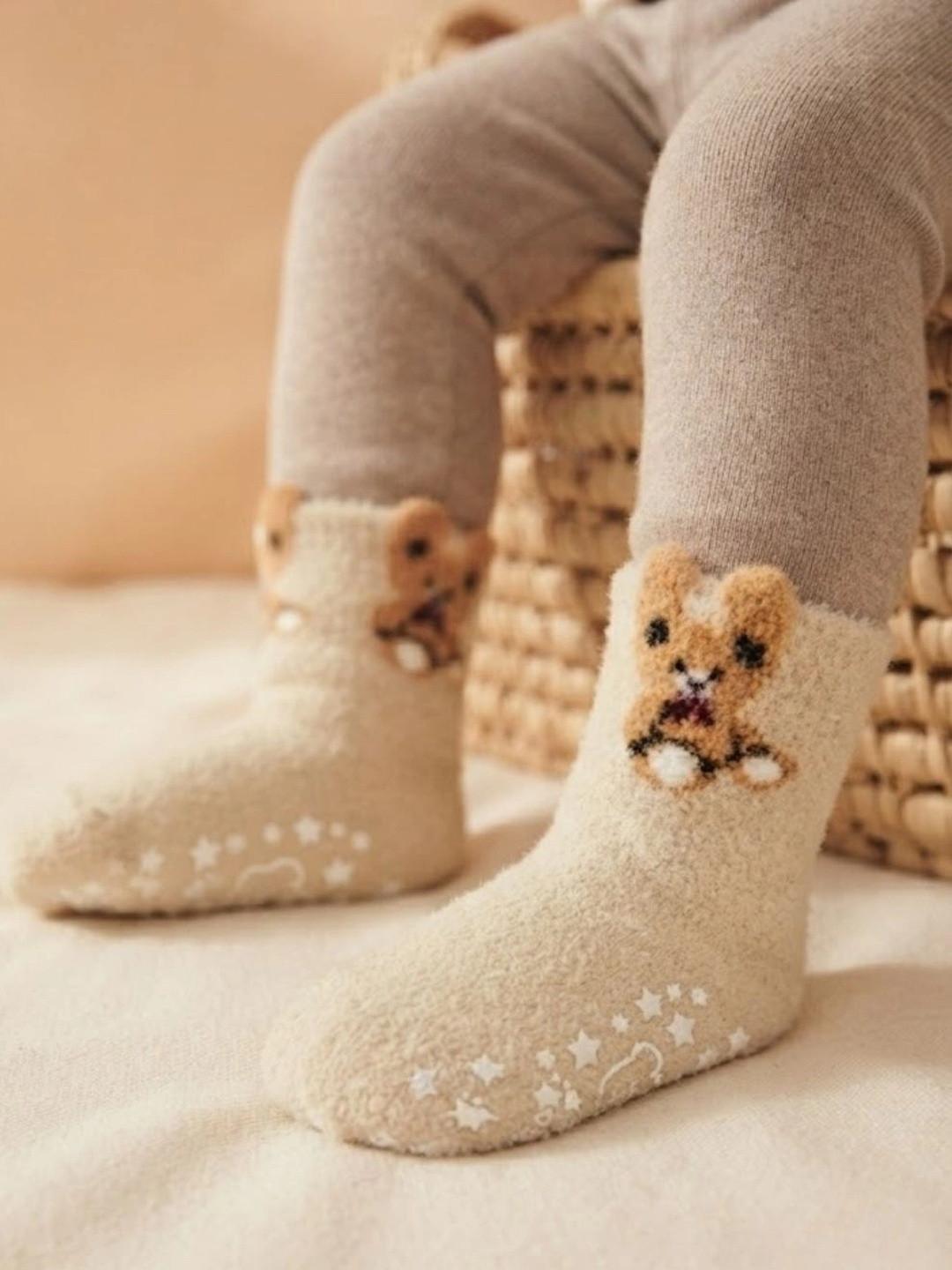 Cdeck Unisex Kids Pack of 3 Woolen Patterned Above Ankle Socks