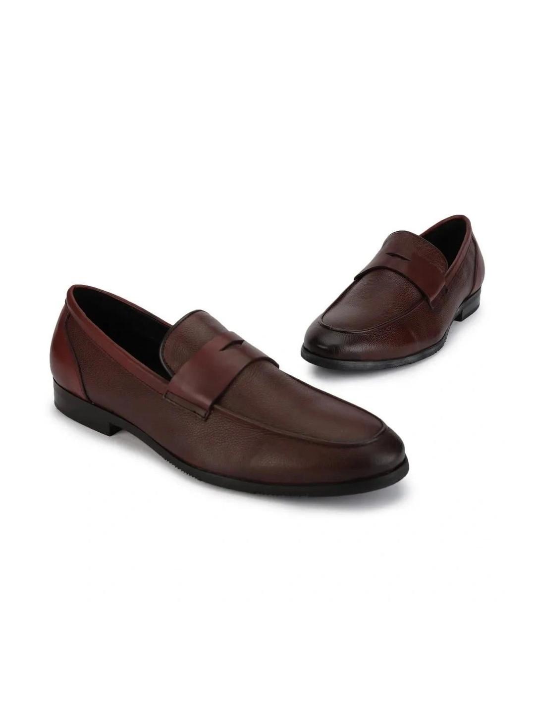 Woods Men Leather Round Toe Slip-On Formal Loafers Shoes