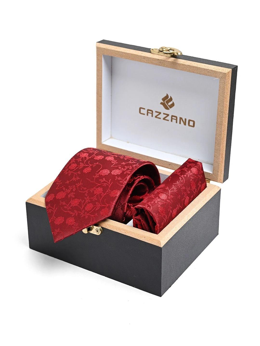 Cazzano Men Woven Design Broad Tie