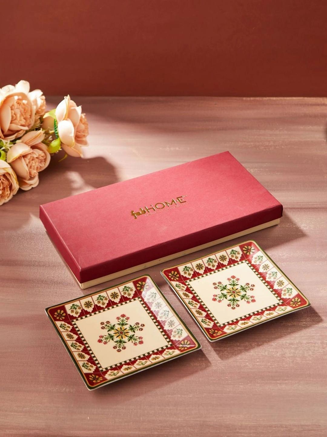 Fabindia Red 2026 Ceramic 2 Pieces Food Platter