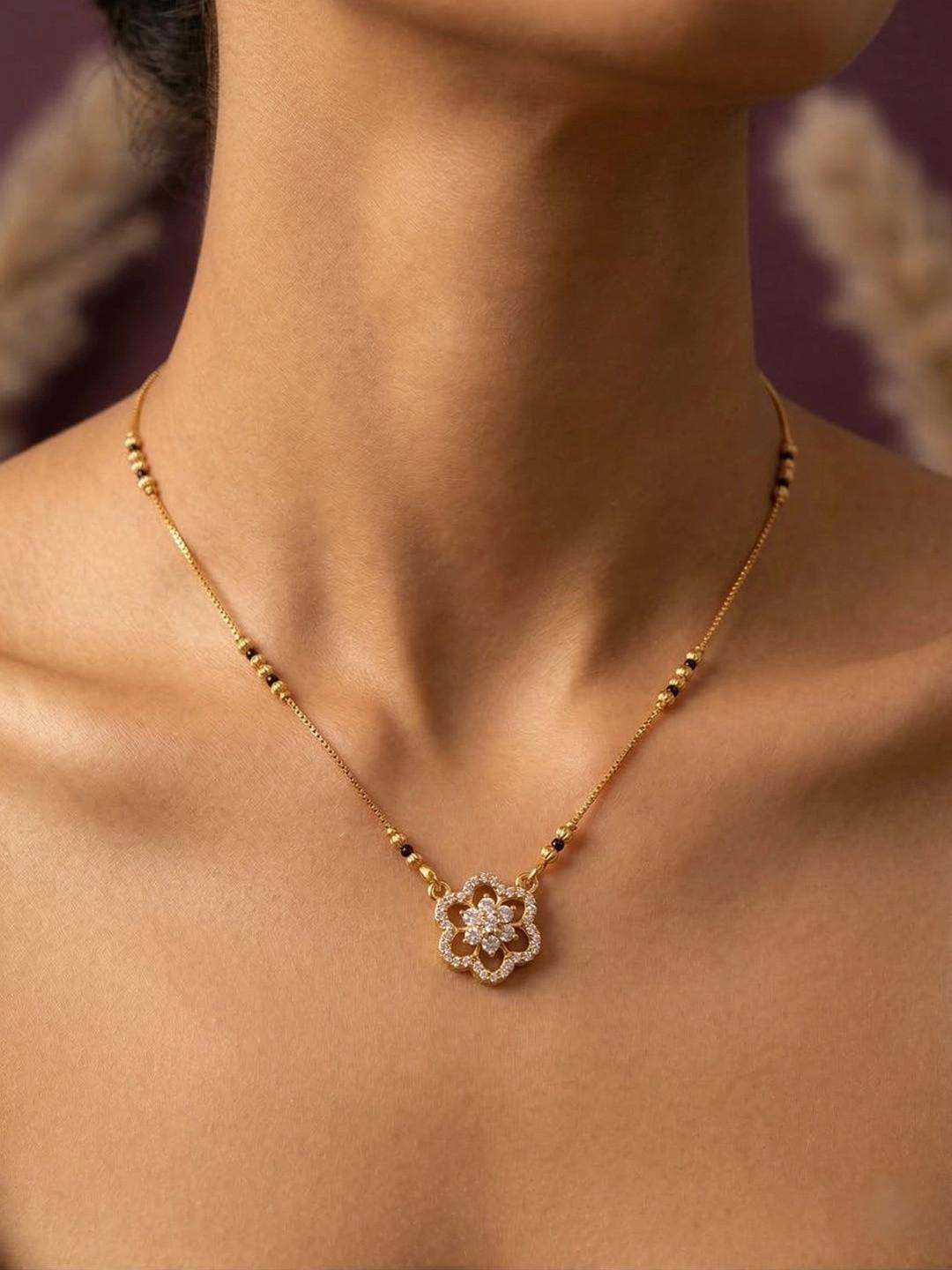 Anouk Gold-Plated Artificial Stones Mangalsutra