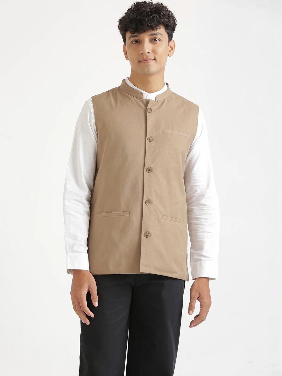 SAADAA Woven Breathable Nehru Jackets