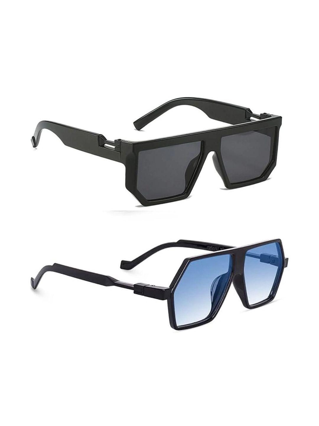 Roadster Men Black Lens & Black Oversized Sunglasses with