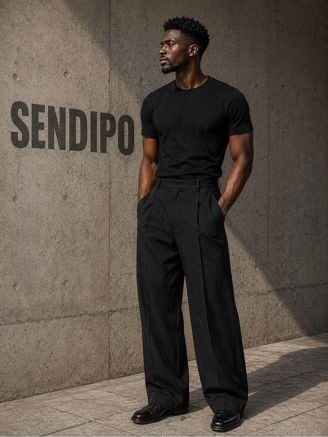 SENDIPO Men Smart High-Rise Easy Wash Trousers