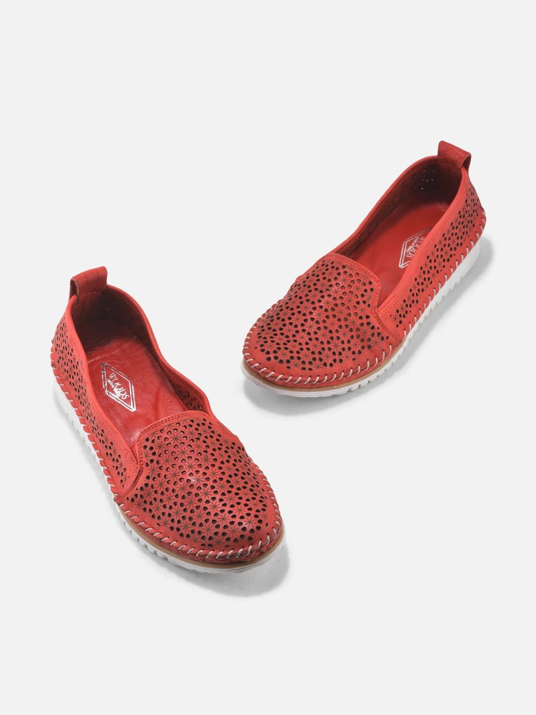 Woods Women Perforations Leather Loafers