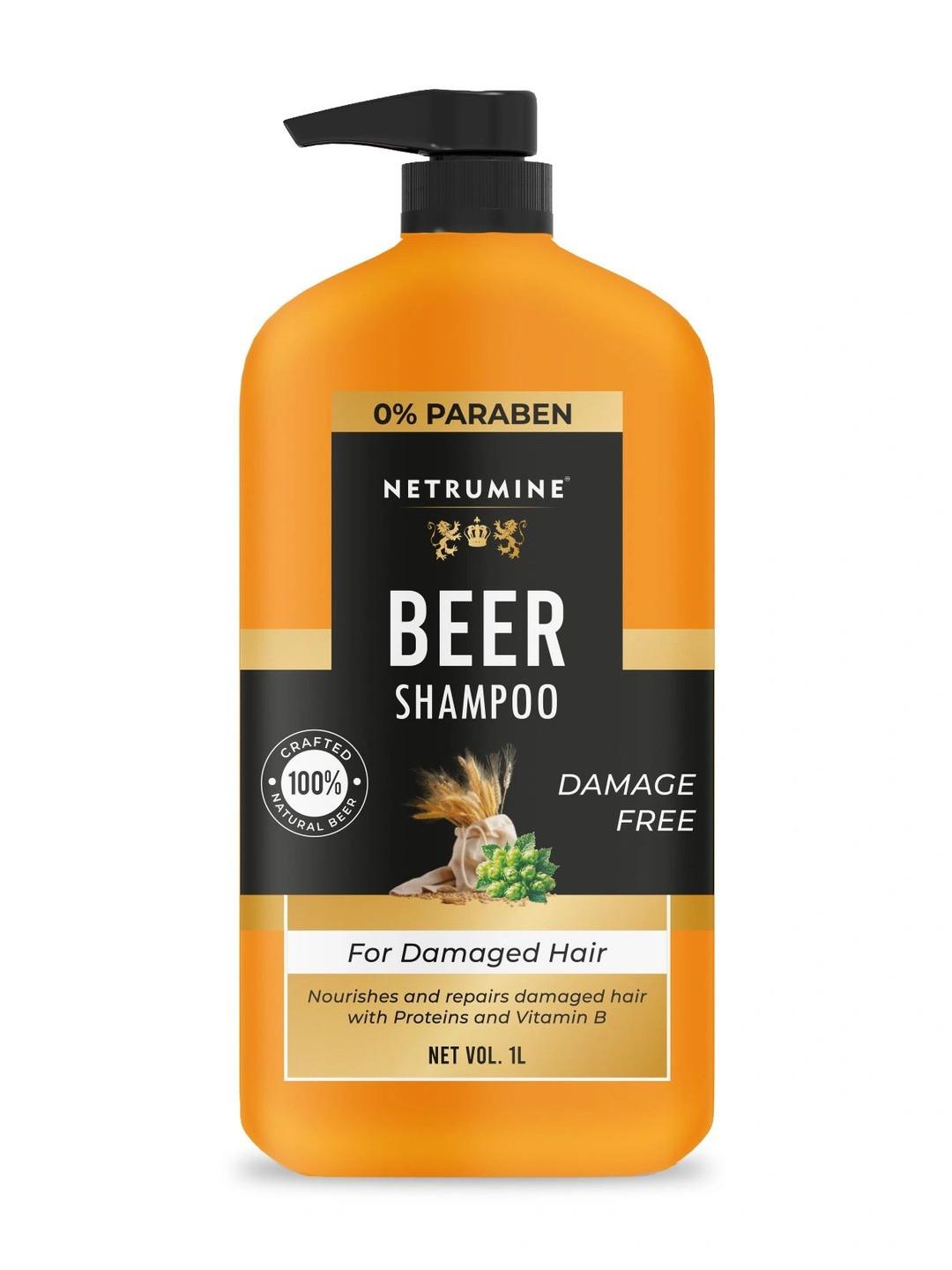 NETRUMINE Beer Shampoo For Damaged Hair - 1 L