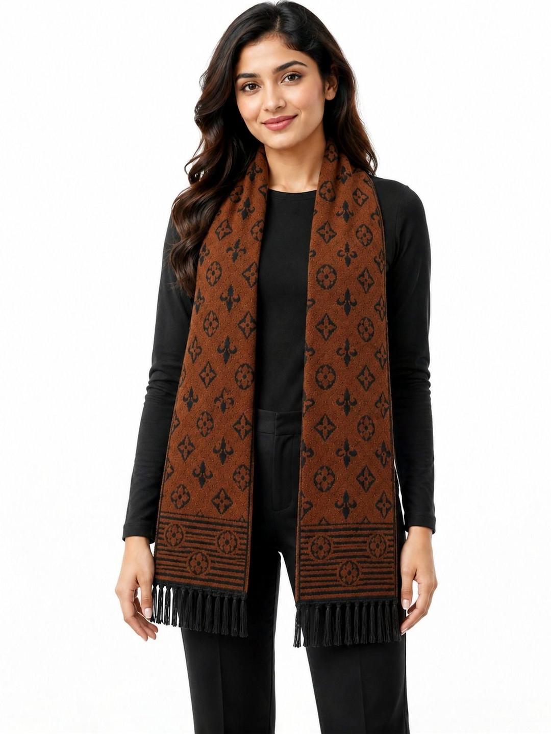 HETESHE Women Patterned Merino Wool Mufflers