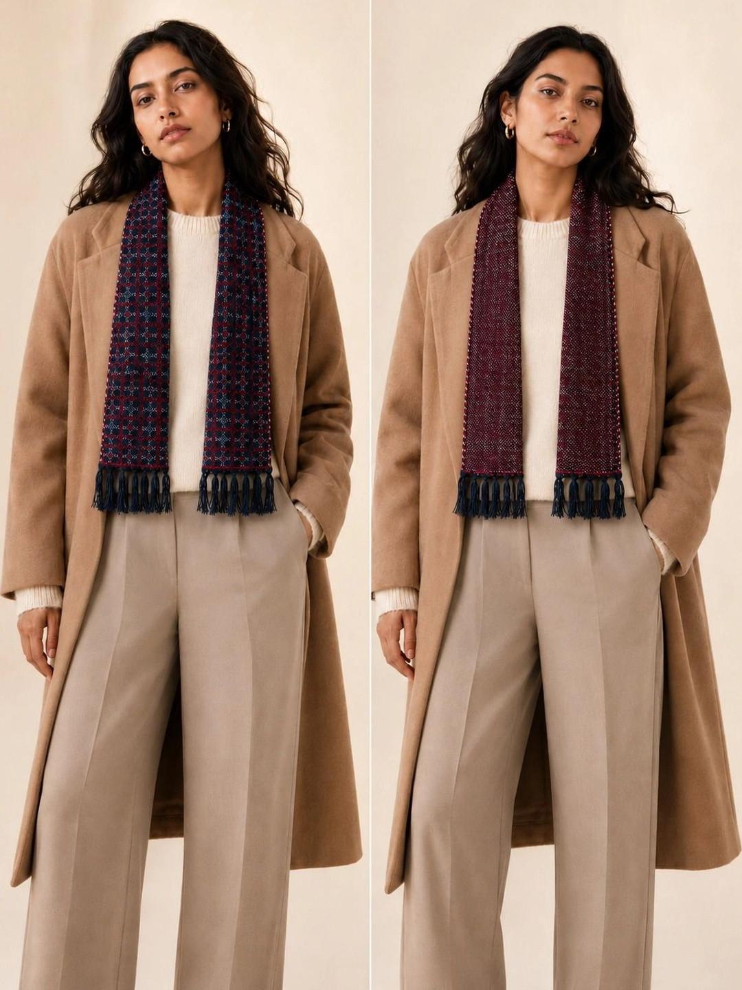 HETESHE Women Checked Merino Wool Mufflers
