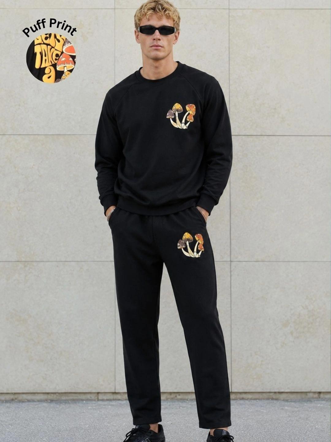 Rigo Men Graphic Terry Cotton Round Neck Tracksuits