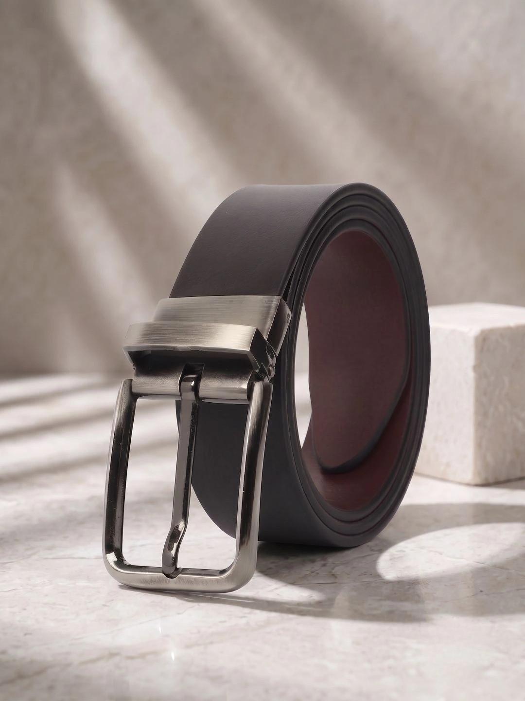 CRUSSET Men Leather Reversible Formal Belt