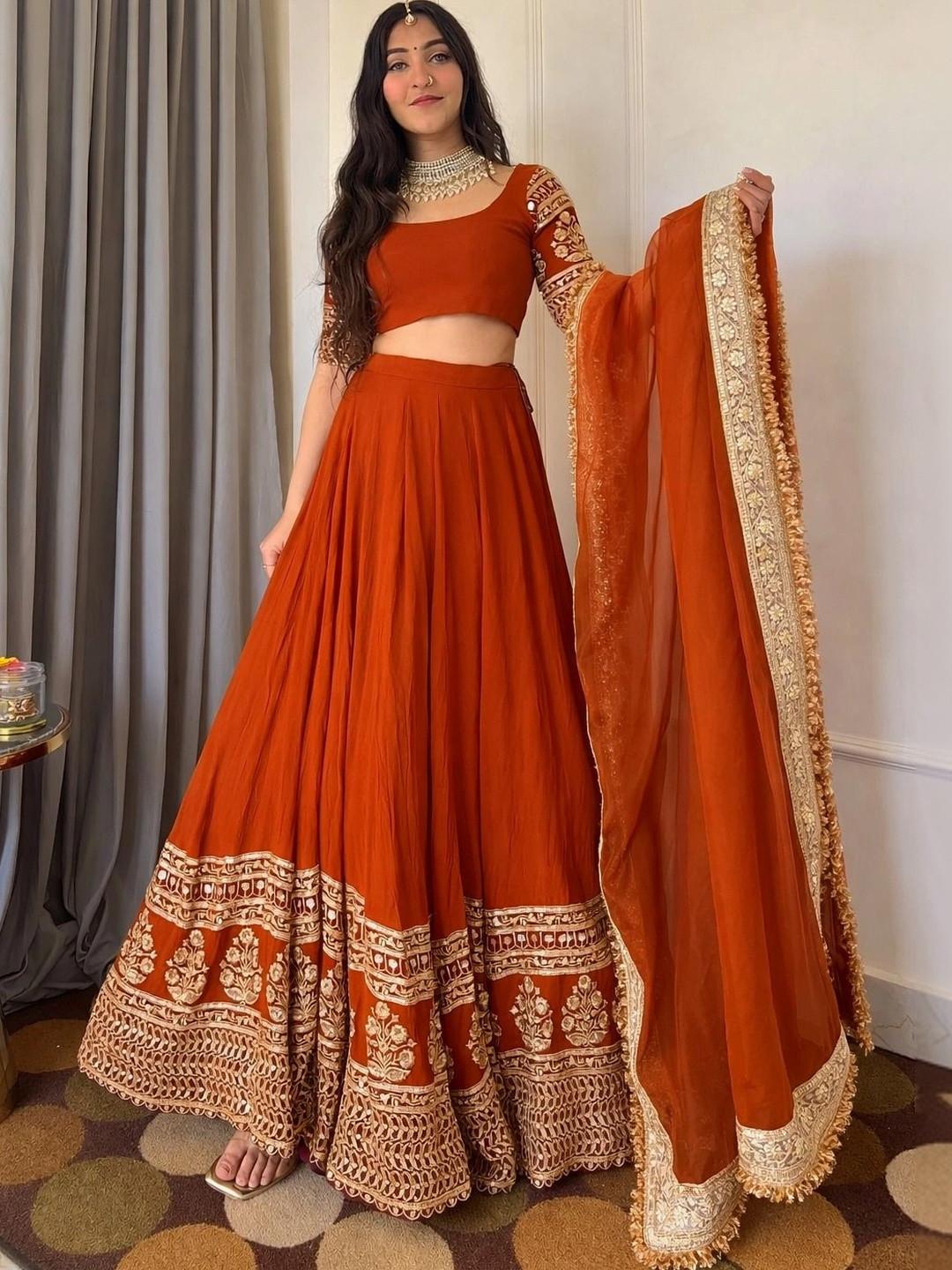 shringaar Embroidered Semi-Stitched Lehenga & Blouse With Dupatta