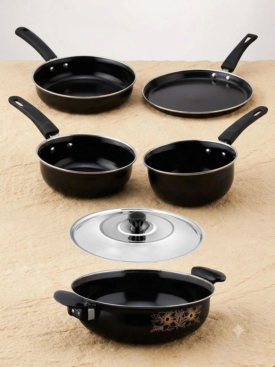 cookpro Black Dishwasher Safe Cast Iron Cookware Set of