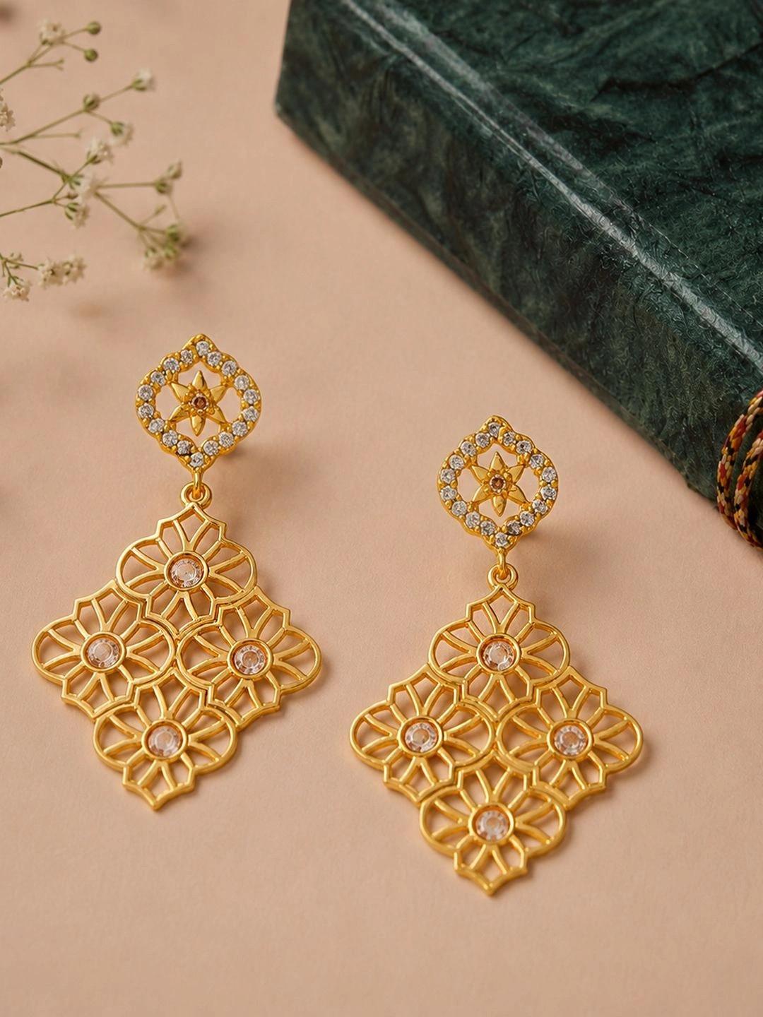 Voylla Geometric Drop Earrings