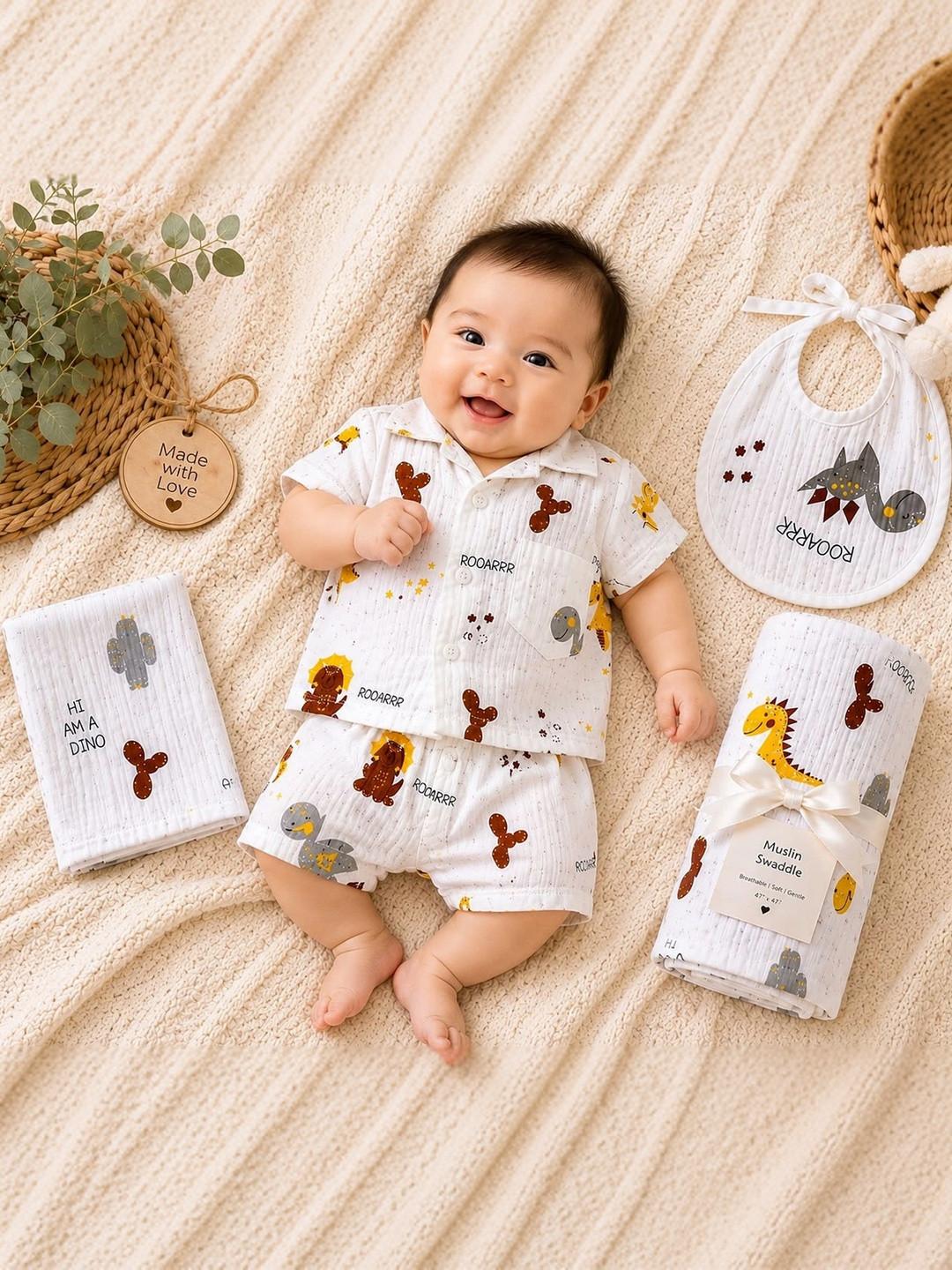 Haboo Infants Pack Of 5 Baby Apparel Gift Set