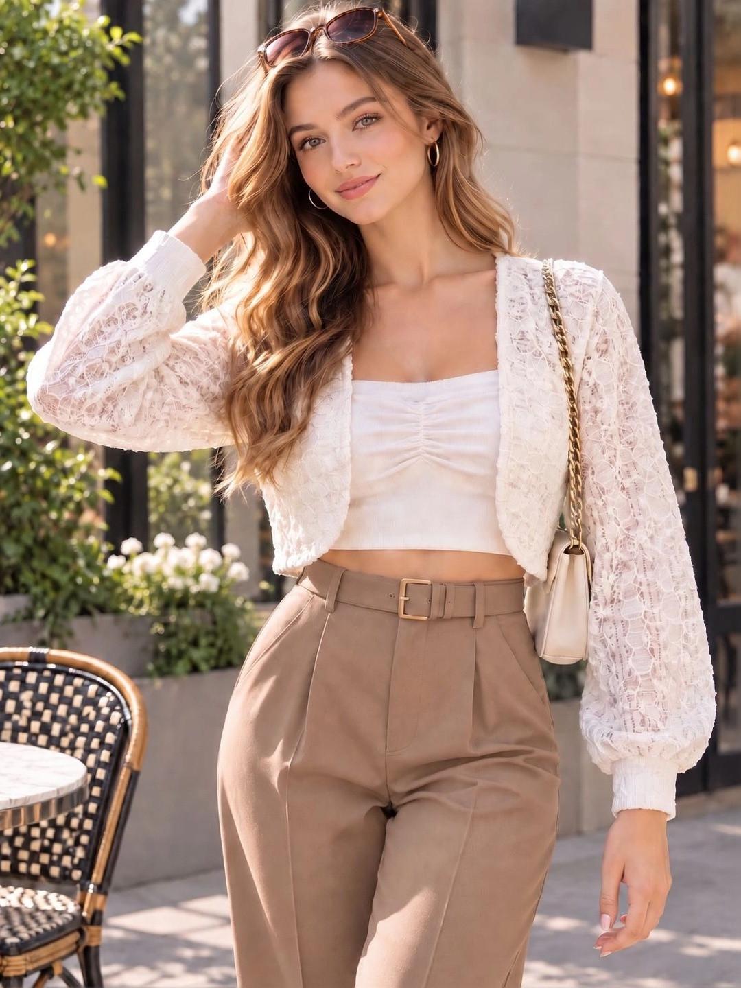 Sera Women Embroidered Crop Sheer Shrug
