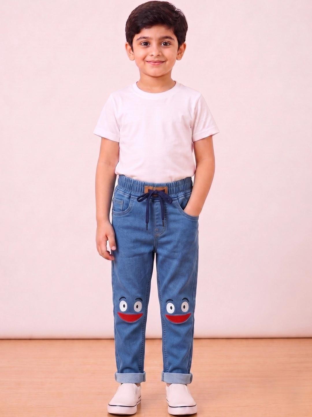 ZitZot Boys Jogger High-Rise Cuffed Hem Jeans