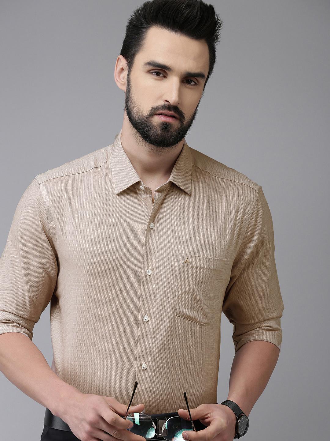 Arrow Men Brown Pure Cotton Original Slim Fit Formal Shirt