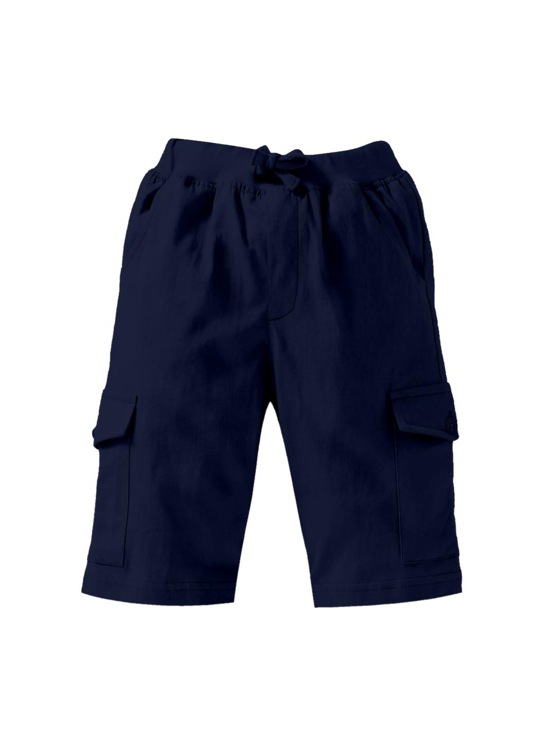 KiddoPanti Boys Navy Blue Cotton Shorts