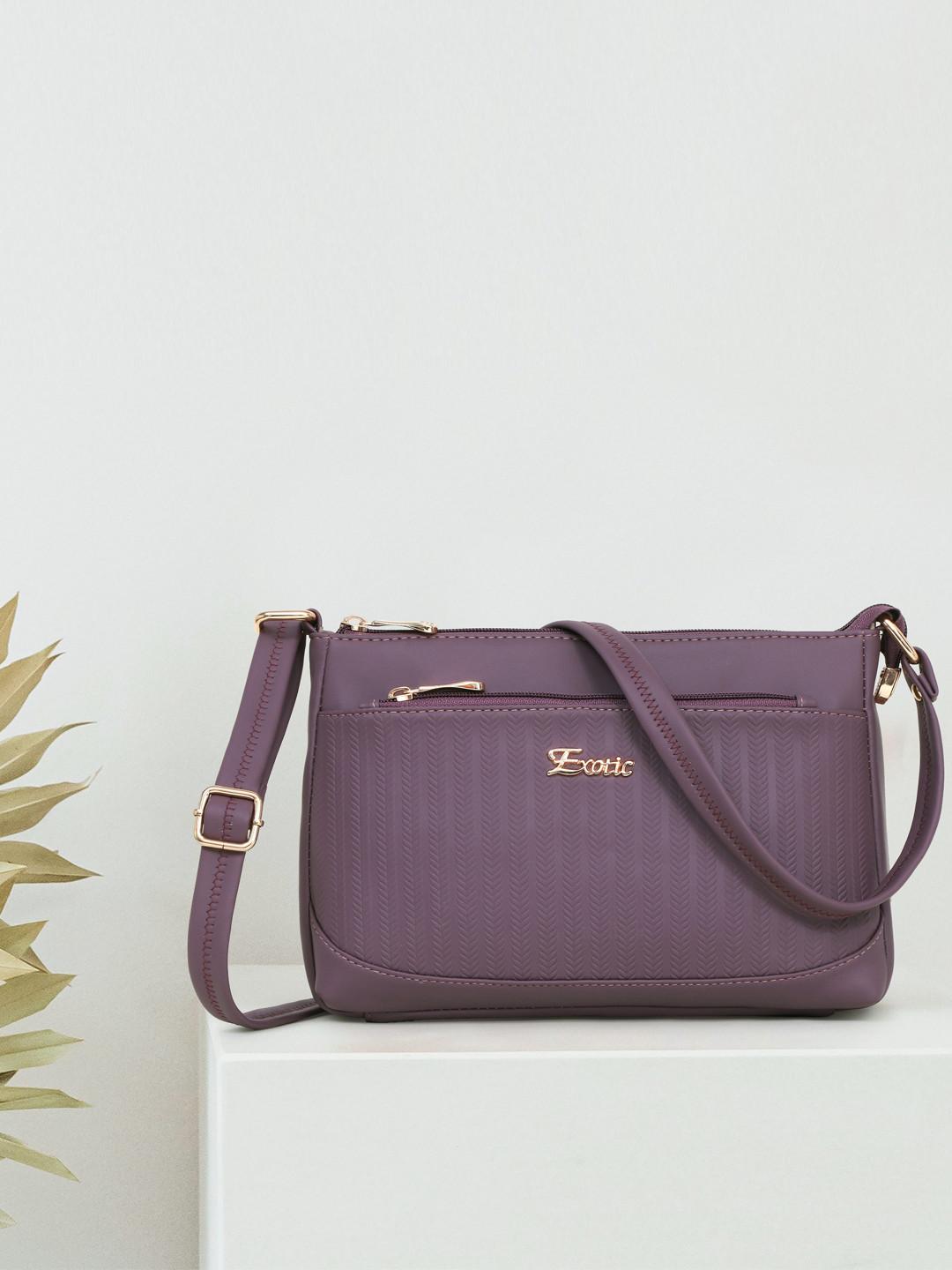 Exotic Purple PU Shopper Sling Bag Handbag