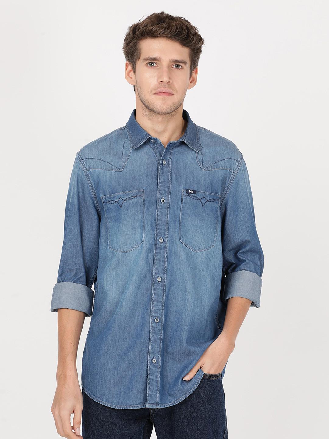 Lee Men Faded Casual Cotton Shirt