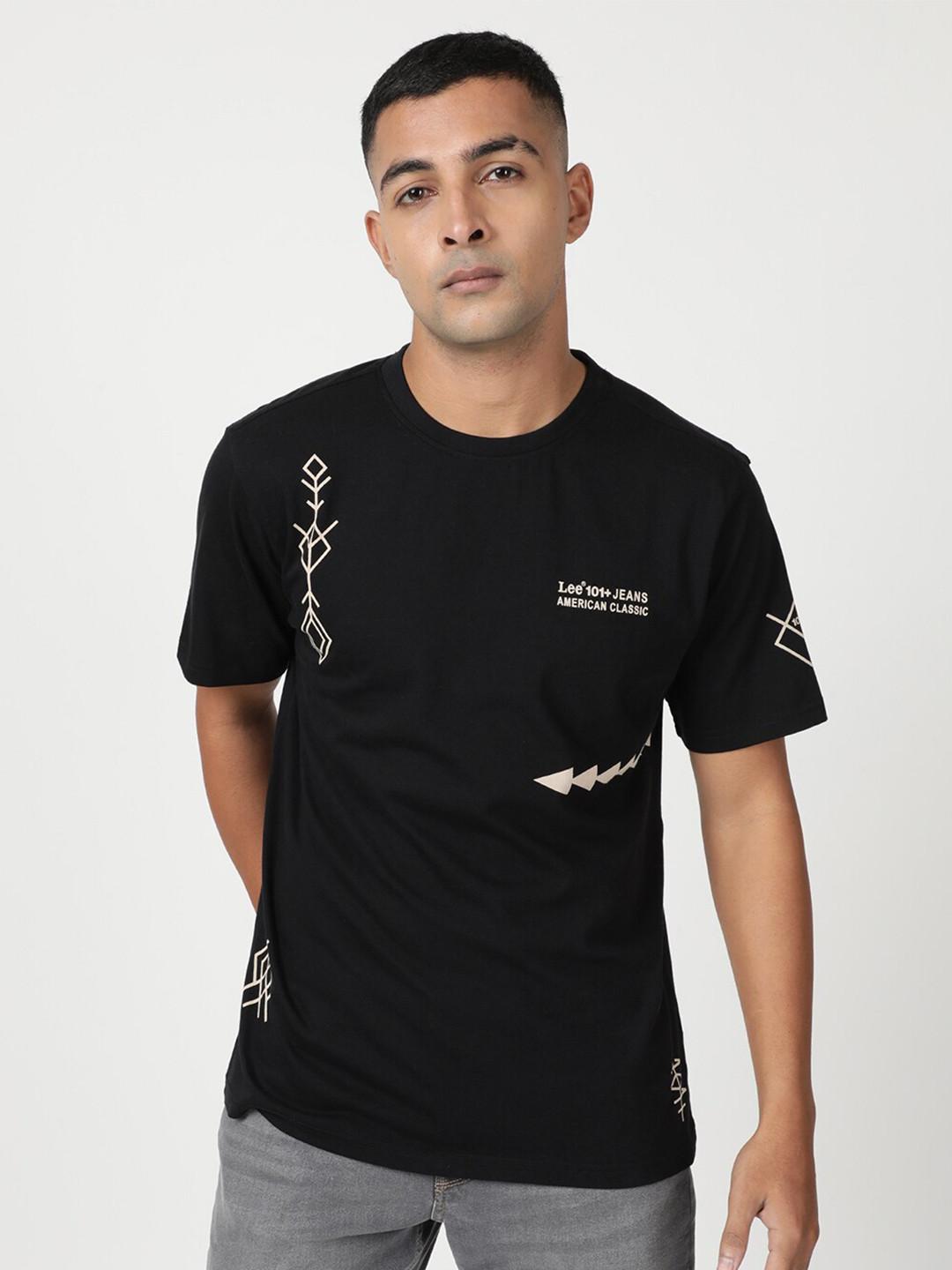 Lee Men Geometric Printed Cotton T-shirt