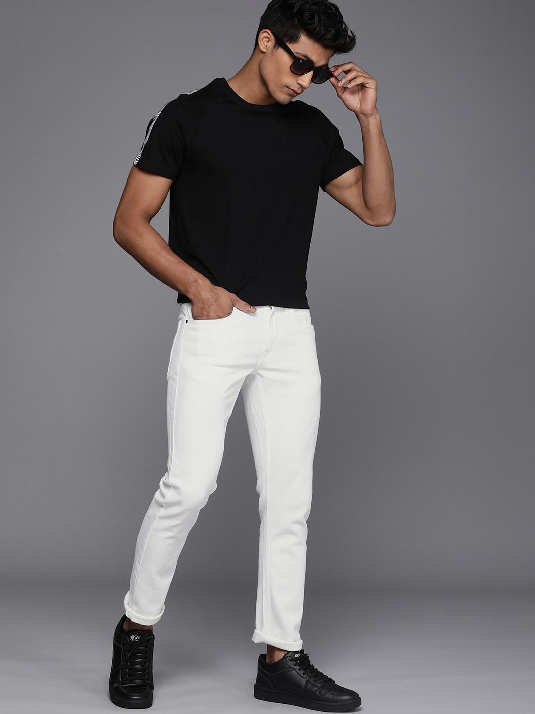 WROGN Men Slim Fit Stretchable Mid-Rise Jeans