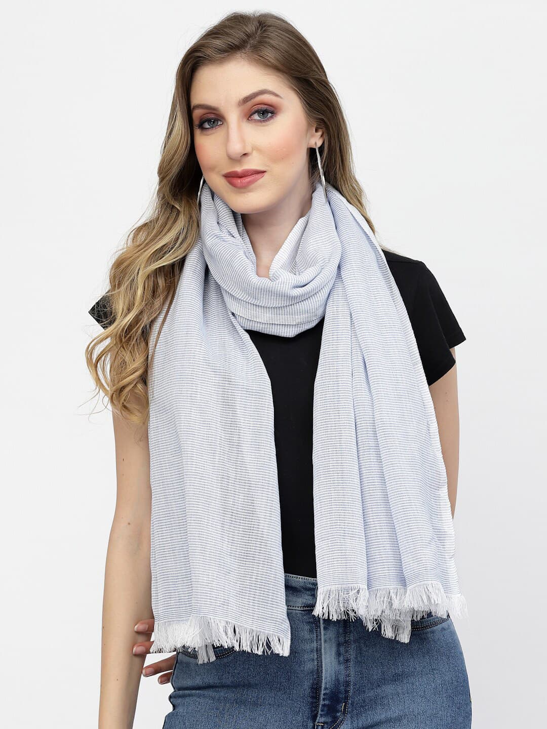 Arrabi Women Striped Cotton Stole