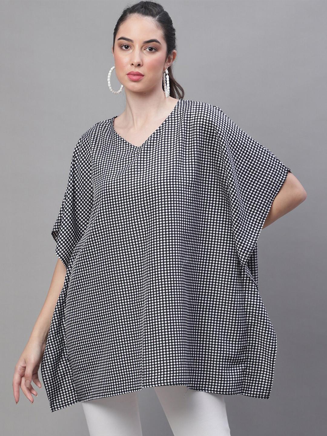Rute V-Neck Printed Kaftan Cotton Waterfall Shrug